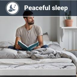 The White Stone Memory Foam Mattress, 22cm Height, Hypoallergenic - 80 x 150 cm in White - Size: Junior - thumbnail 8