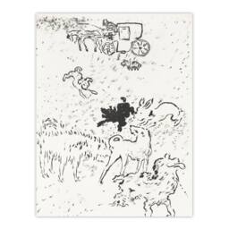 Artery8 The Dogs Art Nouveau Drawing Pierre Bonnard Framed Wall Art Print in White - Size: A3 - thumbnail 3