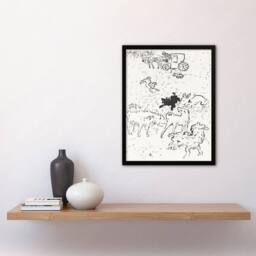 Artery8 The Dogs Art Nouveau Drawing Pierre Bonnard Framed Wall Art Print in White - Size: A3 - thumbnail 2