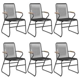 Berkfield Home Beautiful 7 Piece Garden Dining Set Black PVC Rattan - thumbnail 4