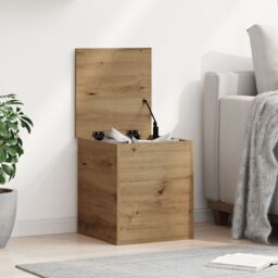 Berkfield Home Storage Box - Artisan Oak - 40x42x46 cm - Engineered Wood in Brown - Size: 40 x 42 x 46 cm - thumbnail 1