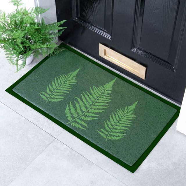 Artsy Mats Green Fern Indoor & Outdoor Doormat - 70x40cm - Size: 40 cm x 70 cm - image 1