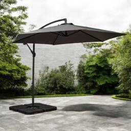 Royalcraft 3m Standard Cantilever Powder Coated Parasol with Cross Stand in Grey - thumbnail 1