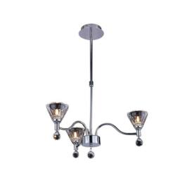 Netlighting Neptune Pendant Round 3 Light G9 Polished Chrome in Grey - thumbnail 1