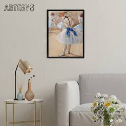 "Artery8 Dancer Ballerina Pastel Drawing Degas Vintage Framed Canvas Wall Art in Beige - Size: W24"" x H32""" - thumbnail 3
