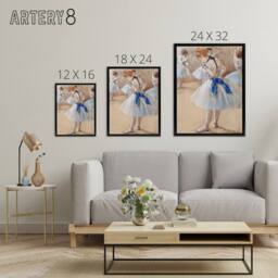 "Artery8 Dancer Ballerina Pastel Drawing Degas Vintage Framed Canvas Wall Art in Beige - Size: W24"" x H32""" - thumbnail 4