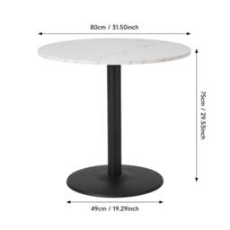 EONLION Round Tulip Dining Table White Marble - Size: 100 cm - thumbnail 2