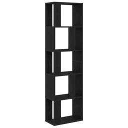 Berkfield Home Book Cabinet/Room Divider Black Oak 45x24x159 cm Engineered Wood - Size: 45 x 24 x 159 cm - thumbnail 1