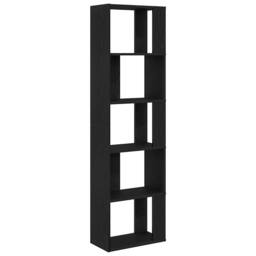Berkfield Home Book Cabinet/Room Divider Black Oak 45x24x159 cm Engineered Wood - Size: 45 x 24 x 159 cm - thumbnail 7