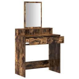 Berkfield Home Dressing Table with Drawers - Smoked Oak, 79x41x140 cm in Brown - Size: 79 x 41 x 140 cm - thumbnail 5