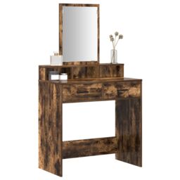 Berkfield Home Dressing Table with Drawers - Smoked Oak, 79x41x140 cm in Brown - Size: 79 x 41 x 140 cm - thumbnail 3