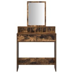 Berkfield Home Dressing Table with Drawers - Smoked Oak, 79x41x140 cm in Brown - Size: 79 x 41 x 140 cm - thumbnail 6
