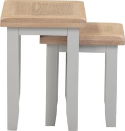Seconique Windsor Nest of 2 Tables (Fully Assembled) in Light Grey - thumbnail 3