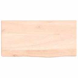 Berkfield Home Wall Shelf 40x20x6 cm Untreated Solid Wood Oak in Natural - Size: 40 x 20 x 6 cm - thumbnail 4