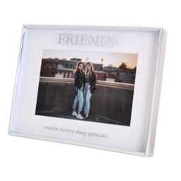 Happy Homewares Contemporary Silver Plated Friends 4x6 Picture Frame for Wall or Table - thumbnail 2