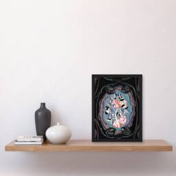 "Artery8 Floral Motif Benedictus Vintage Framed Wall Art Print in Black - Size: W12"" x H16""" - thumbnail 4