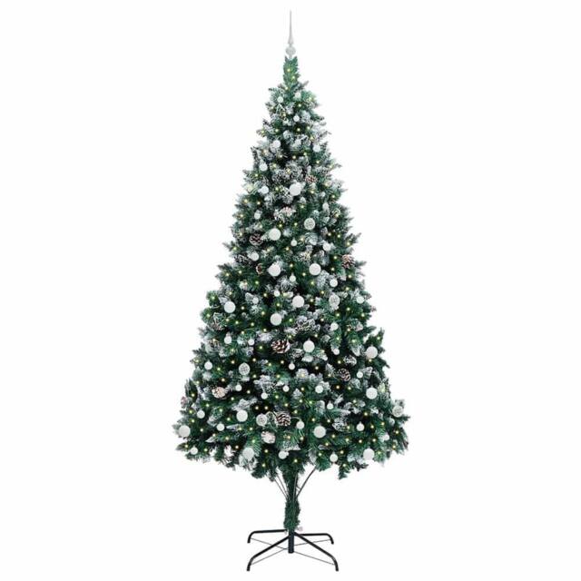 Berkfield Home Beautiful Artificial Christmas Tree with 300 LEDs with Stand Gree in Green - image 1