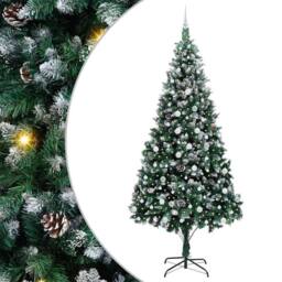 Berkfield Home Beautiful Artificial Christmas Tree with 300 LEDs with Stand Gree in Green - thumbnail 3