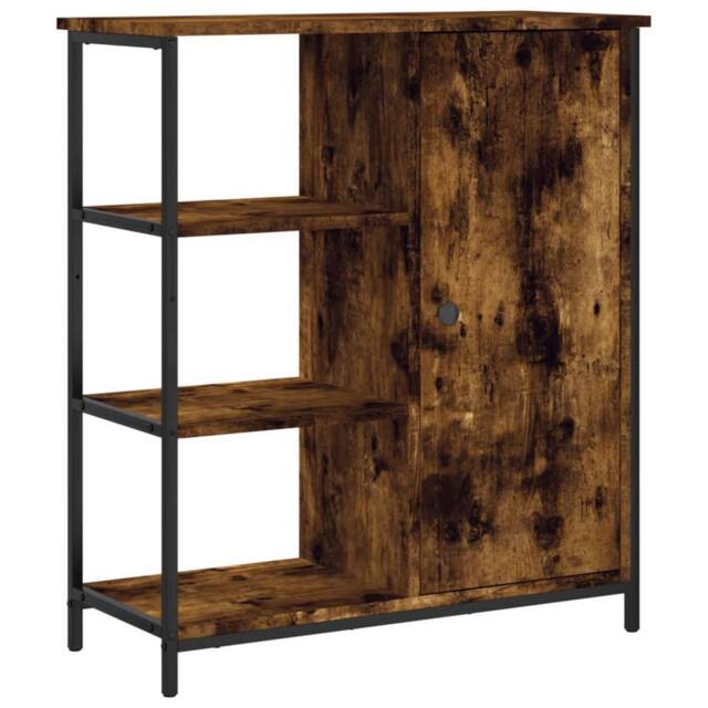 Berkfield Home Sideboard Smoked Oak 70x30x80 cm Engineered Wood in Brown - Size: 70 x 30 x 80 cm - image 1
