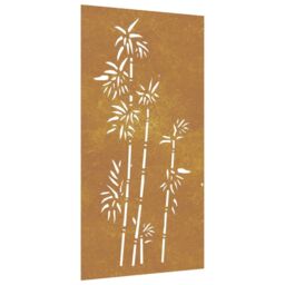 Berkfield Home Garden Wall Decoration 105x55 cm Corten Steel Bamboo Design in Brown - thumbnail 2