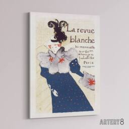 "Artery8 La Revue Blanche Advert Canvas Wall Art Print Toulouse Lautrec in Blue - Size: W24"" x H32""" - thumbnail 2