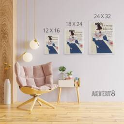 "Artery8 La Revue Blanche Advert Canvas Wall Art Print Toulouse Lautrec in Blue - Size: W24"" x H32""" - thumbnail 4