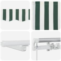 Berkfield Home Manual Retractable Awning with LED Green & White 300x250 cm - thumbnail 8
