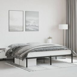 Berkfield Home Metal Bed Frame Black 180x200 cm Super King Size - thumbnail 1