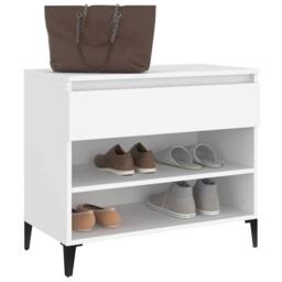 Berkfield Home Shoe Cabinet White 70x36x60 cm Engineered Wood - Size: 70 x 36 x 60 cm - thumbnail 5
