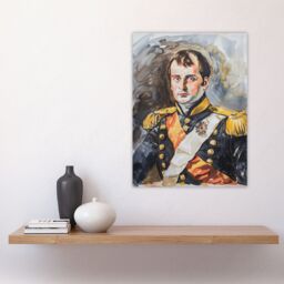 "Artery8 Napoleon Bonaparte France Emperor Portrait Wall Art Print in Grey - Size: W18"" x H24""" - thumbnail 4
