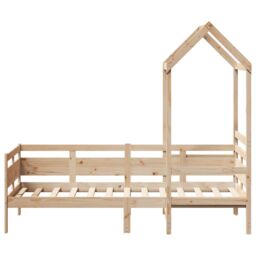 Berkfield Home Day Bed with Roof without Mattress 80x200 cm Solid Wood in Brown - thumbnail 4