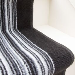 Kukoon Grey & Black Striped Cut to Measure Stair Carpet Runner Rug 80cm Wide - Size: 80 cm x 1770 cm - thumbnail 6