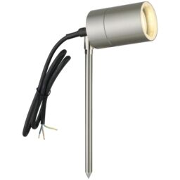 First Choice Lighting Blaze - Stainless Steel Outdoor Spike Light in Silver