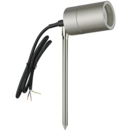 First Choice Lighting Blaze - Stainless Steel Outdoor Spike Light in Silver - thumbnail 2