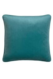 Laurence Llewelyn-Bowen 'Montrose' Luxury Filled Plain Velvet Cushion in Teal - Size: 43 cm x 43 cm - thumbnail 2