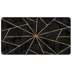 Berkfield Home Rug Washable Black & Gold 80x150 cm Anti Slip - Size: 100 cm diameter