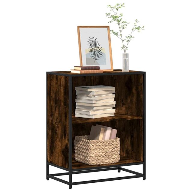 Berkfield Home Book Cabinet Smoked Oak 60x35x76 cm Engineered Wood in Brown - Size: 60 x 35 x 76 cm - image 1