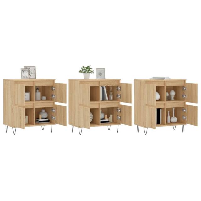 Berkfield Home Sideboards 3 pcs Sonoma Oak Engineered Wood in Light Tan - image 1