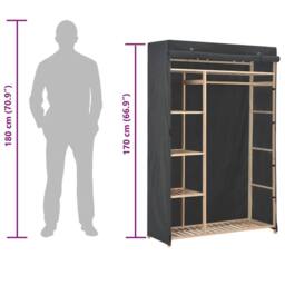 Berkfield Home Wardrobe Grey 110x40x170 cm Fabric - Size: 110 x 40 x 170 cm - thumbnail 7