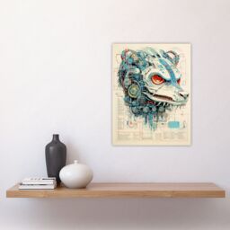 Artery8 Wall Art Print 21st Century Weapon Robot Hybrid Secret Military Schematic Blue Futuristic Complex Arcane Manuscript Gift For Him Man Cave - thumbnail 4