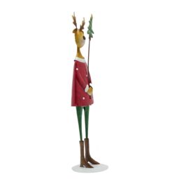 Metal Reindeer with Tree Ornament - 43cm - thumbnail 3