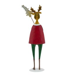 Metal Reindeer with Tree Ornament - 43cm - thumbnail 4
