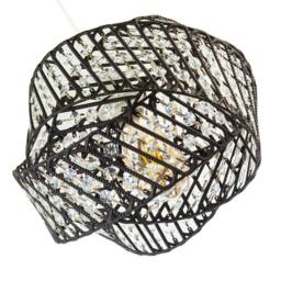 Happy Homewares Designer Triple Ring Black Pendant Lamp Shade with Clear Acrylic Beads - thumbnail 5