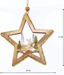 Shatchi Christmas Tree Hanging Decoration Lying Deer Star Shape in Gold - thumbnail 5