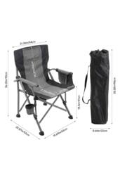 Living and Home Outdoor Portable Folding Camping Chair in Grey - thumbnail 2
