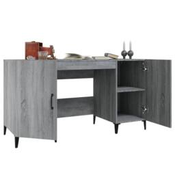Berkfield Home Desk Grey Sonoma 140x50x75 cm Engineered Wood - Size: 140 x 50 x 75 cm - thumbnail 5
