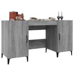 Berkfield Home Desk Grey Sonoma 140x50x75 cm Engineered Wood - Size: 140 x 50 x 75 cm - thumbnail 4