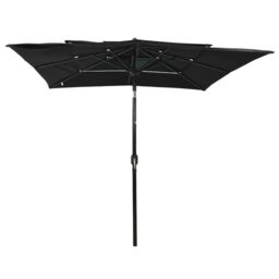 Berkfield Home 3-Tier Parasol with Aluminium Pole Black 2.5x2.5 m - thumbnail 2