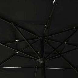 Berkfield Home 3-Tier Parasol with Aluminium Pole Black 2.5x2.5 m - thumbnail 5