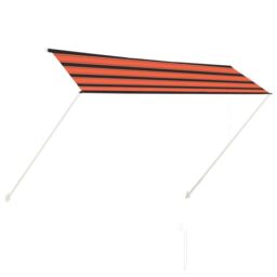 Berkfield Home Retractable Awning 300x150 cm Orange & Brown - thumbnail 2